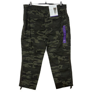 Sanctuary Pants Womens XXL Green Measures 35X26 Cargo Crop Camo Poplin NWT